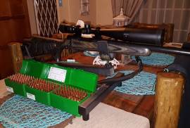 Howa 300win mag, Howa 300wm bullbarell
Nikon monarch3 6-24x50

Warne rings

HOG reflex silencer with bag and end cap

Laminated pepper thumbhole stock

Stock bedded

Trigger done

Scope cover

Rifle sling

Rcbs dies

+- 400 cases

Scope and gun did not do more than 500 shots

No scratches on gun or scope
R22000
0720608187 
