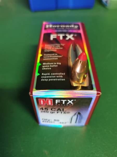 45 Cal 250gr Hornady FTX