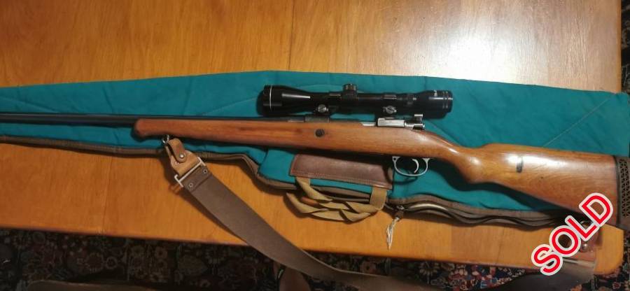 Custom 270 Winchester Mauser Mod 98, Custom 270 Winchester Mauser Mod 98
Comes with rifle bag, Tasco 4x40 scope
38 rounds, 150 cartridges, 69 bullets included