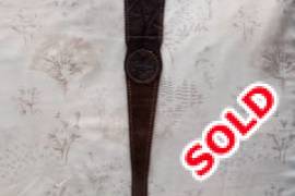 -----SOLD-----    Elephant Leather Rifle Sling, -----SOLD-----   New Elephant Leather Rifle Sling. R2200 in the shop now, so it is a bargain. Very soft and perfect width. Never used.