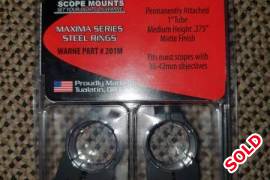 Warne Scope Rings for Sale , Warne Scope Rings for Sale. Like New. Medium Height 1'' Tube. Wanting R500.00
Phone 0834154887