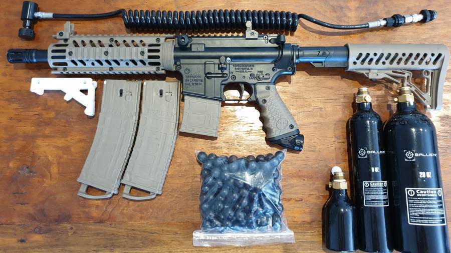 Tippmann TMC Mag or HopperFed Paintball Gun+EXTRAS