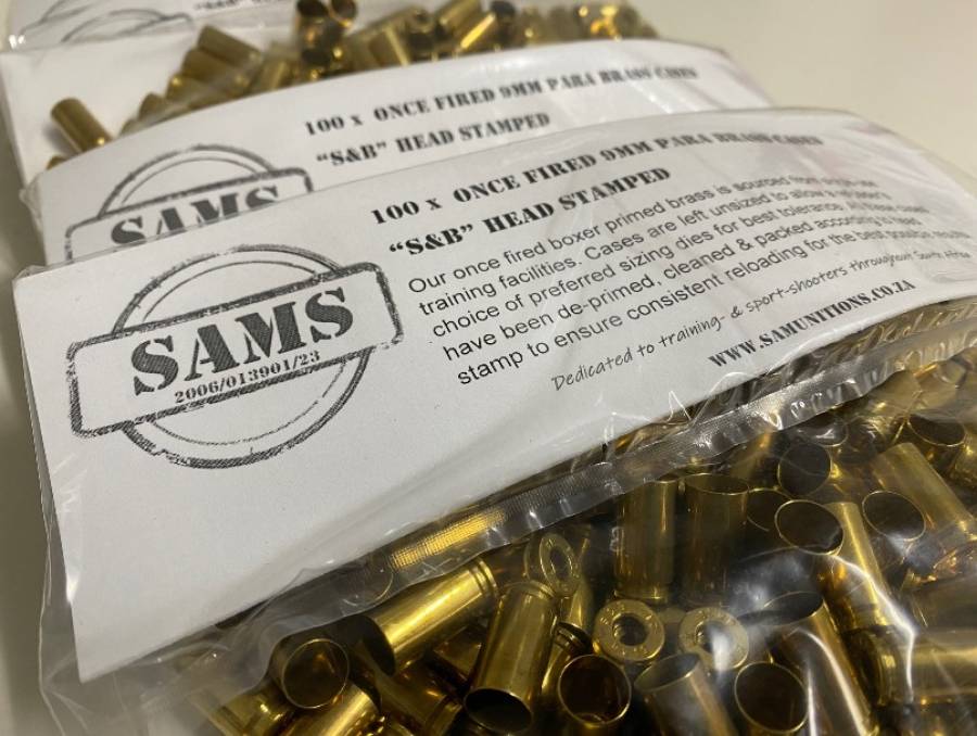Clean Once Fired 9mm Brass Cases - S&B, Clean Once Fired 9mm Brass