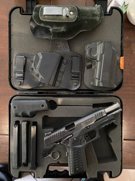 1911 .45ACP for sale with Recover grips, Taurus 1911 .45 for R6500

Comes with the 3 holsters.

3 x 8 round mags

A spare set of pachmeyer grips, it currently has the upgraded Recover grip module with picatinny rail system fitted.

It has a built-in hammer lock with key, so you can lock the hammer before leaving home and render the gun useless.
