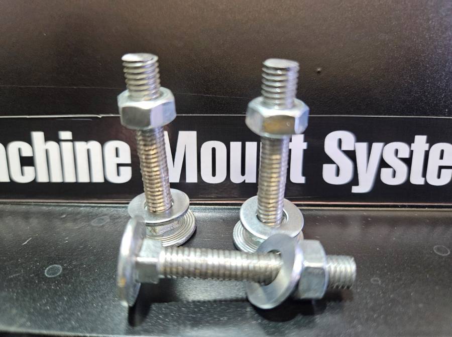 Machine Mount Systems , Machine Mount Systems aftermarket attachment bolts for the Lee presses that are secured by the universal bench mount plate the 1/4 bolt is replaced with a 6mm bolt no modifications are necessary its simply drop in and ready to use bolts are sold in a three pack and are supplied with a nut and washer R 60 per pack.
