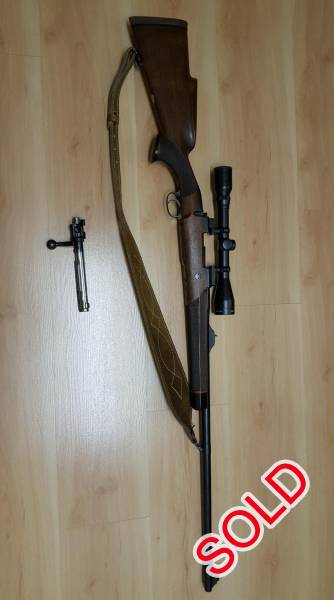 300 Winchester Magnum hunting rifle, 300 Winchester Magnum hunting rifle
Excellent design and woodwork
Good as new
Ferlach barrel (Austria)
Mauser Magnum action
Built by master gunsmith Willie Pretorius (previously from Musgrave)
Lynx 4x40 scope

Contact me on 083 4833 111