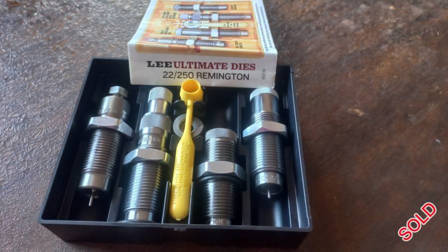 22-250 Remington Lee Ultimate 4 Die Set , 22-250 Remington Lee Ultimate 4 Die Set includes full length resizing die, collet neck sizing die, dead length bullet seating die and factory crimp die.

PRICE INCLUDES POSTAGE VIA PUDO