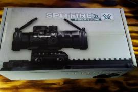 Vortex Spitfire 3X Prism Scope, Great condition, proof in photos. If you have any questions, I am glad to help. Very minor usage marks. All bright white lettering has been darkened so it doesn't visually 