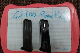 CZ100 magazines, 2 x CZ100 magazines for sale @ R400 each. Can courier via Postnet or Courier Guy for R100, buyers account.