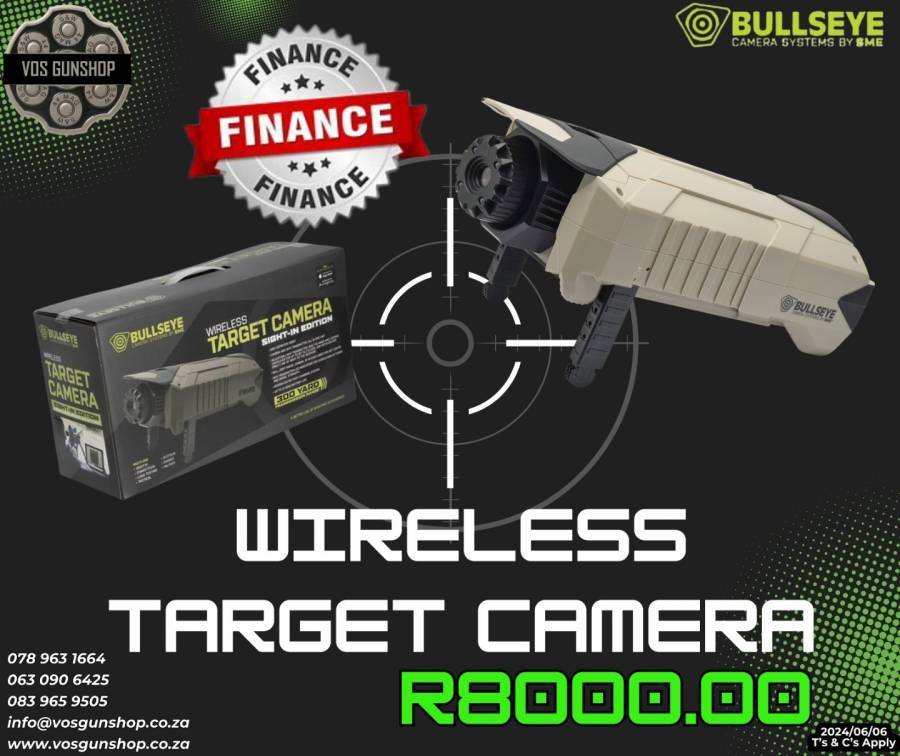 BULLSEYE WIRELESS TARGET CAMERA, DON'T MISS OUT ON THIS UNBEATABLE DEAL ONLY AVAILABLE AT VOS GUN SHOP. LAYBY ALSO AVAILABLE

PLEASE FEEL FREE TO WHATSAPP, CALL, EMAIL OR VISIT THE SHOP FOR ANY QUERIES OR ASSISTANCE: 
- shootmore@vosgunshop.co.za
- 063 090 6425
- 016 100 0896
- Shop No.7, Corner of Assegai & Berg Street, Three Rivers, Vereeniging, Gauteng, 1939