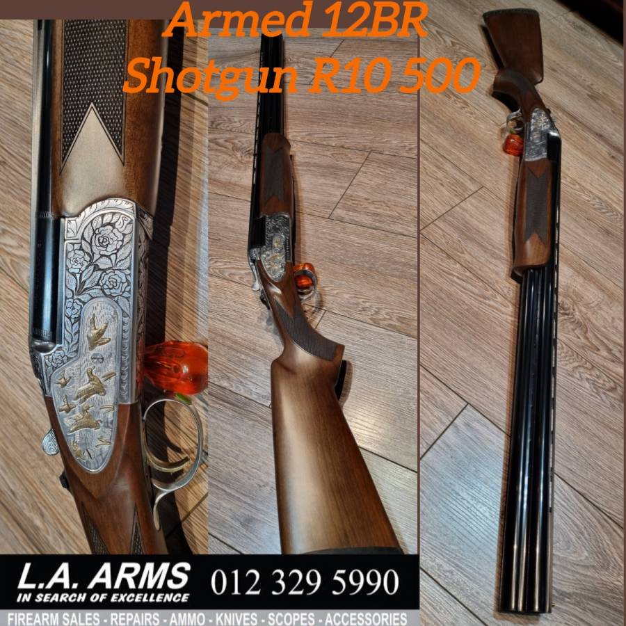 Armed 12BR shotgun over and under, Come and visit us in store for this!! or
Contact us for more information.

LA arms 012 329 5990

Follow us on https://www.facebook.com/laarms?mibextid=ZbWKwL
