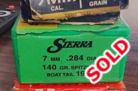 7mm Bullets, 7mm Bullets:
64 x 154gr Hornady Interbond
40 x 160gr Nosler Partition
91 x 140gr Sierra Sptzer BT