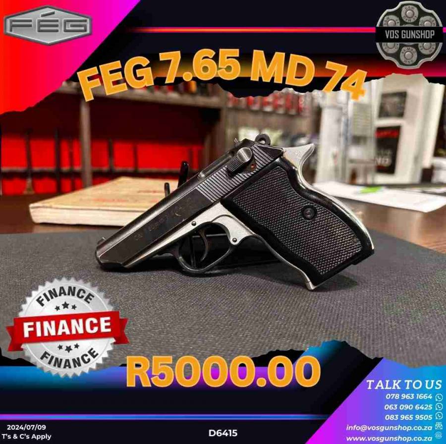 FEG 7.65 MD 74, For any further information, please feel free to contact us on WhatsApp for any further information at:
063 090 6425
078 963 1664
083 965 9505
www.vosgunshop.co.za


We offer an Indoor Range, Accredited Training, Regulation 21, Motivations (Company/ Personal/ Dedicated Sport & Hunting/ Occasional Sport & Hunting) and a fully stocked Gun Shop.


We can assist with all of your firearm and security related needs.
 