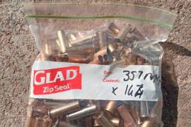 Used 357 mag brass for sale, 144 x 357 magnum cases for sale. R360.00. Various head stamps.