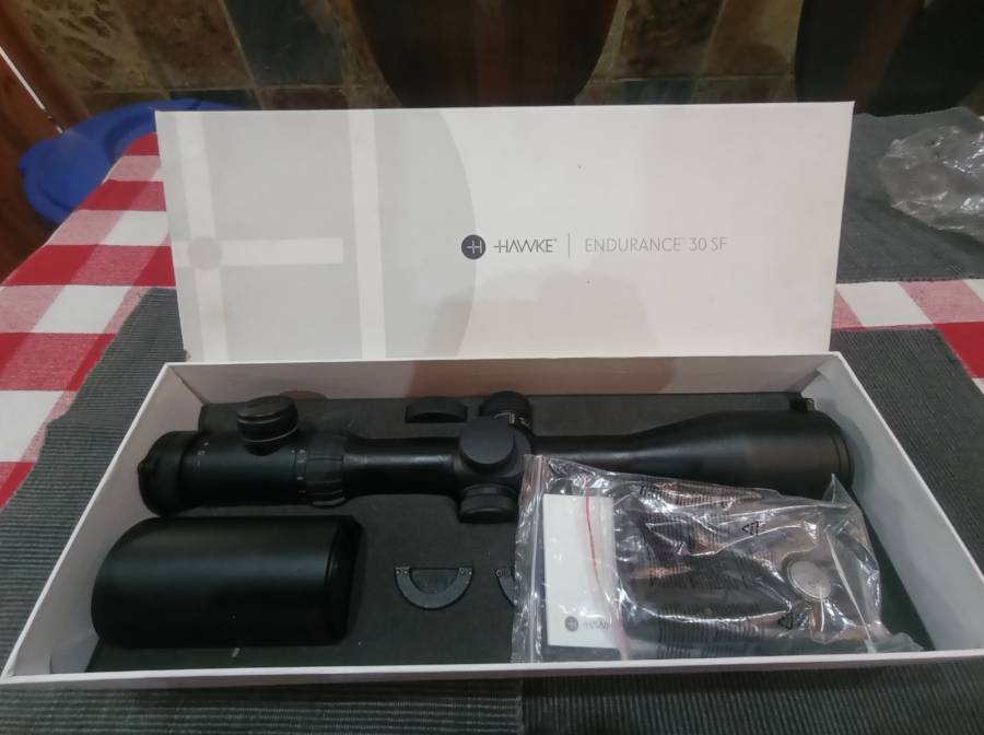 Hawke Endurance 30S.F rifle scope for sale, Hawke Endurance 30 S.F in immaculate condition. Still in original packaging with all attachments and manuals. R6 500.00 ONCO.
For more information contact:

Jan - (082) 738-6535.
