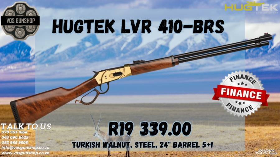 HugTek 410 BRS, For any further information, please feel free to contact us on WhatsApp.
063 090 6425
078 963 1664
083 965 9505
www.vosgunshop.co.za

We offer an Indoor Range, Accredited Training, Regulation 21, Motivations (Company/ Personal/ Dedicated Sport & Hunting/ Occasional Sport & Hunting) and a fully stocked Gun Shop.

We can assist with all of your firearm and security related needs.
 