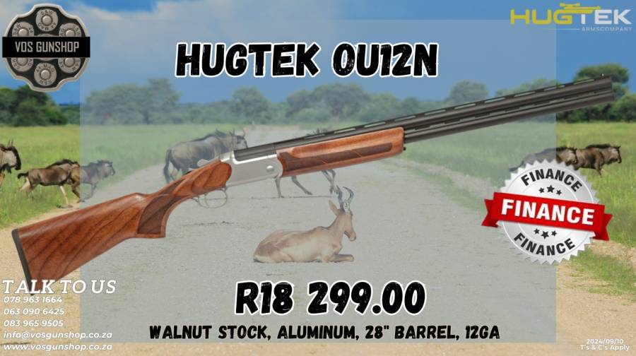 HugTek OU12N, For any further information, please feel free to contact us on WhatsApp.
063 090 6425
078 963 1664
083 965 9505
www.vosgunshop.co.za

We offer an Indoor Range, Accredited Training, Regulation 21, Motivations (Company/ Personal/ Dedicated Sport & Hunting/ Occasional Sport & Hunting) and a fully stocked Gun Shop.

We can assist with all of your firearm and security related needs.
 