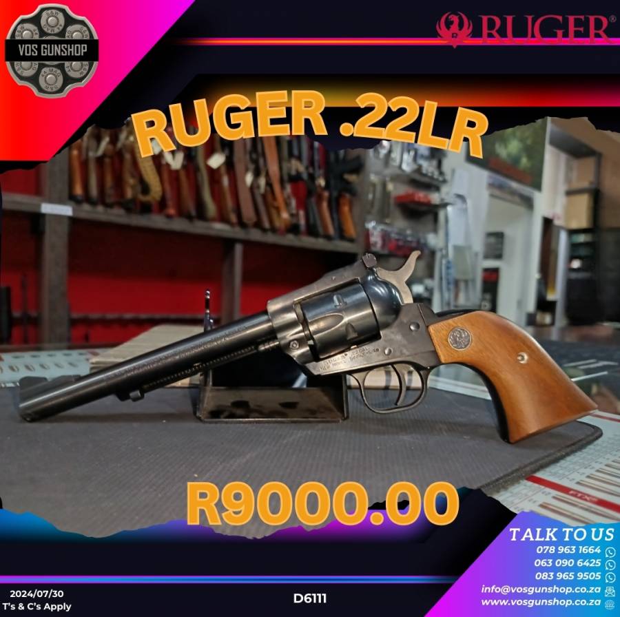 Revolvers, Revolvers, Ruger .22 LR, R 9,000.00, Ruger, .22 LR, Good, South Africa, Gauteng, Three Rivers