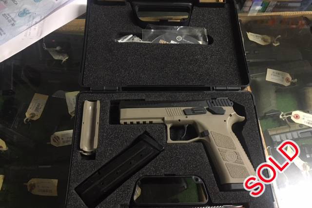 CZ PO9 9MM FDE, CZ P09 9mm FDE. Only shot 200 round.i took very good care of this pistol. The pistol is currently at standerton gun shop (Pro sport) they are selling the  pistol for me with no extra cost. this cz in FDE is very rare.it comes with everything i got it with.