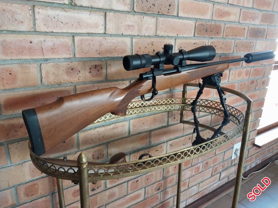 Howa 308, Howa 308 with a hawke sidewinder scope fitted with a arctic max 8 silencer and 50 hornady brass once fired in the rifle . Rifle has 400 shots taken give or take. rifle is bedded and threaded .  Negotiable 