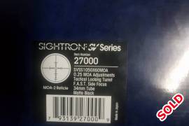 Sightron SV SS S5 10-50X60 MOA , Selling my Sightron SV5 SS 10-50X60 MOA brand new never put on a rifle, looking for 37000 new price 45000 call me on 0825002991