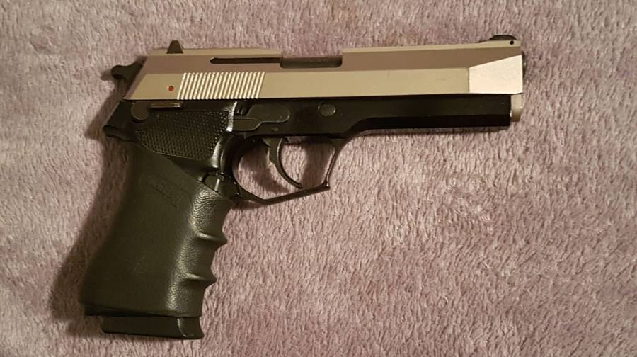 Vektor SP2 40S&W (Two-Tone), This has been my trusty partner for IPSC shooting. It is an accurate firearm with smooth action that doesn’t let you down. It is two-tone as I had the slide nickel-plated with a satin finish. Comes with 4 mags.
 