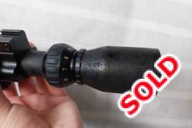 BSA Air Rifle Scope 3-12X44, The scope's rubberized coating has started to deteriorate due to age, but it's entirely functional and the glass doesn't have any scartches or imperfections. 
This is an opportunity to own a good quality brand scope at a really low price.

Buyer pays for shipping via Courier Guy. Payment is either in person or via EFT, after which the scope will be shipped upon reflection of payment.